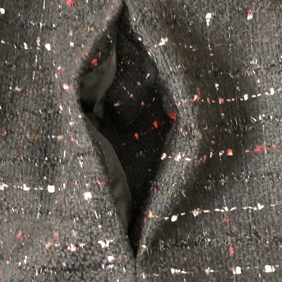 NEW - SAG HARBOR Black, Red, White Tweed Zip Front Blazer w/ Pockets - Size 12P - Picture 5 of 6